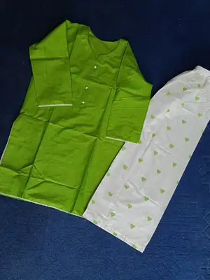 Trending 2 Pcs Women's Stitched Cotton heart style Shirt And printedTrouser thumbnail 4