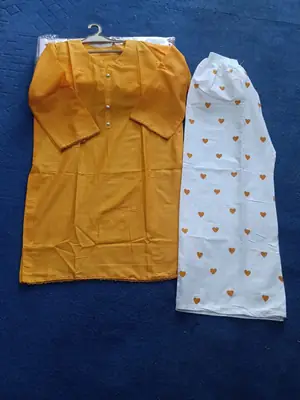 Trending 2 Pcs Women's Stitched Cotton heart style Shirt And printedTrouser thumbnail 3
