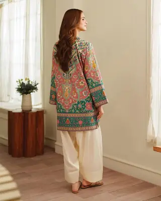 Rangoon 2 Pcs Women's Stitched Grip Silk Printed Shirt And Trouser thumbnail 4