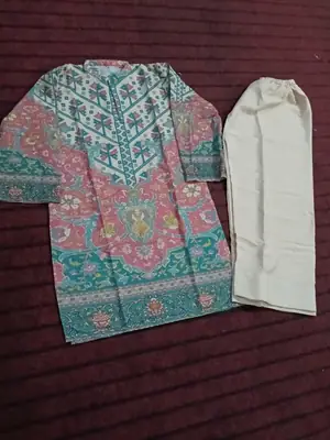 Rangoon 2 Pcs Women's Stitched Grip Silk Printed Shirt And Trouser thumbnail 9