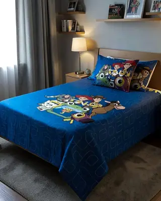 2 Pcs Cotton Printed Single Bedsheet