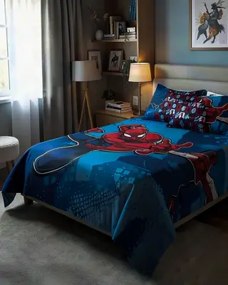 2 Pcs Cotton Printed Single Bedsheet