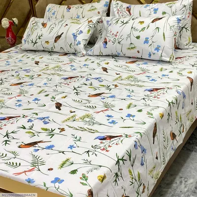 5 Pcs Cotton Printed Double Bedsheet thumbnail 1