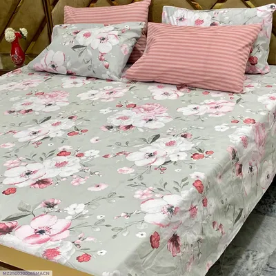 5 Pcs Cotton Printed Double Bedsheet thumbnail 1