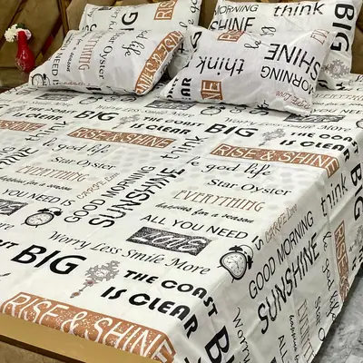 5 Pcs Cotton Printed Double Bedsheet