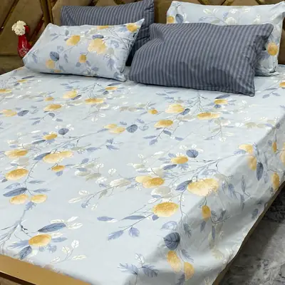 5 Pcs Cotton Printed Double Bedsheet
