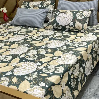 5 Pcs Cotton Printed Double Bedsheet