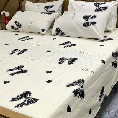5 Pcs Cotton Printed Double Bedsheet