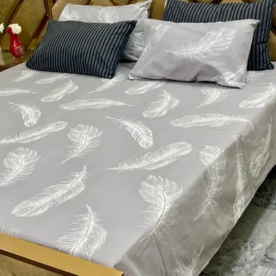 5 Pcs Cotton Printed Double Bedsheet