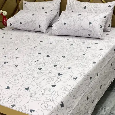 5 Pcs Cotton Printed Double Bedsheet