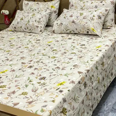 5 Pcs Cotton Printed Double Bedsheet