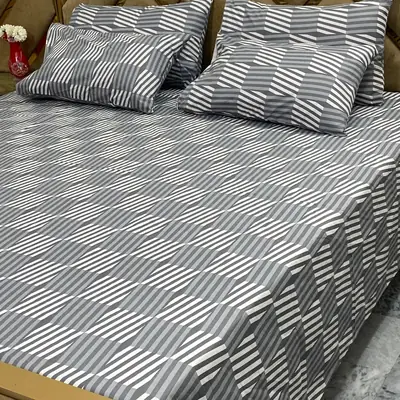 5 Pcs Cotton Printed Double Bedsheet