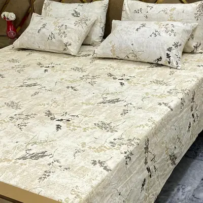 5 Pcs Cotton Printed Double Bedsheet