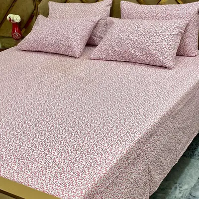 5 Pcs Cotton Printed Double Bedsheet