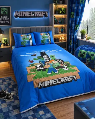 3 Pcs Cotton Printed Double Bedsheet