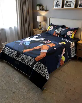 3 Pcs Cotton Printed Double Bedsheet