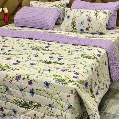 6 Pcs Cotton Printed Comforter Set