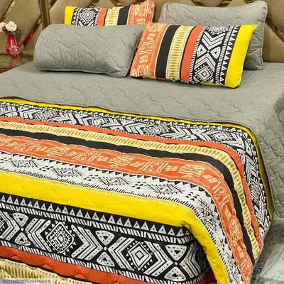 6 Pcs Cotton Printed Comforter Set