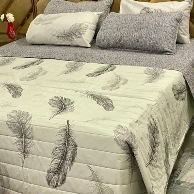 6 Pcs Cotton Printed Comforter Set