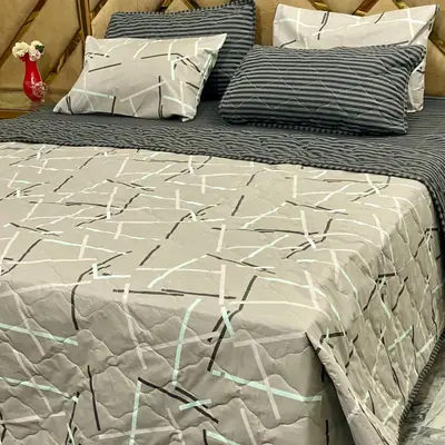 6 Pcs Cotton Printed Comforter Set