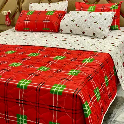 6 Pcs Cotton Printed Comforter Set