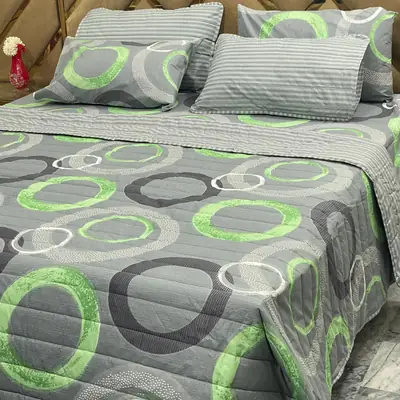 6 Pcs Cotton Printed Comforter Set