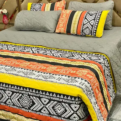6 Pcs Cotton Printed Comforter Set