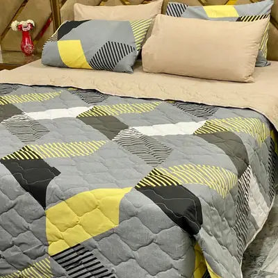 6 Pcs Cotton Printed Comforter Set