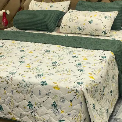 6 Pcs Cotton Printed Comforter Set