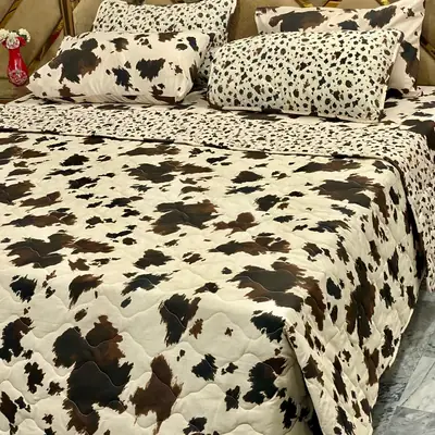 6 Pcs Cotton Printed Comforter Set