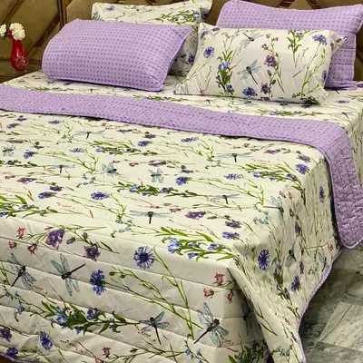 6 Pcs Cotton Printed Comforter Set