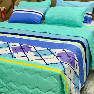 6 Pcs Cotton Printed Comforter Set
