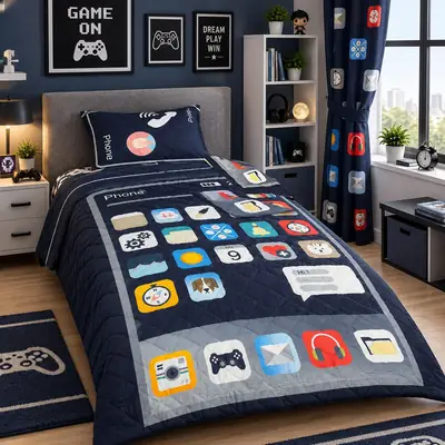 3 Pcs Cotton Printed Comforter Set