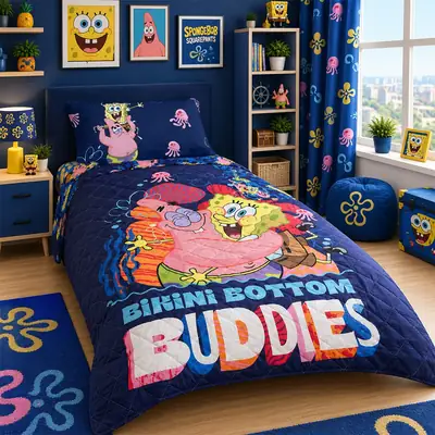 3 Pcs Cotton Printed Comforter Set