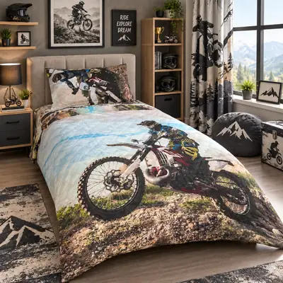 3 Pcs Cotton Printed Comforter Set