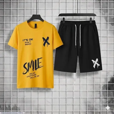 Men Printed Track Suit Yellow Black XL to XXL thumbnail 1