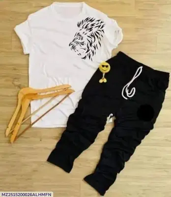 2 Pcs Men's Polyester Printed Track Suit