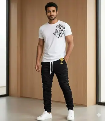 2 Pcs Men's Polyester Printed Track Suit thumbnail 2