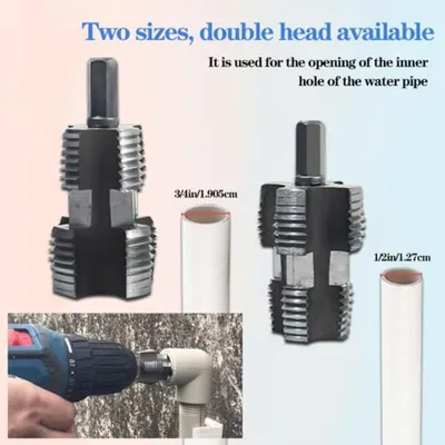  PVC Thread Maker Tool For Electric Drill, Pipe Threader Plumbing Tool, PVC Pipe Threader Set With 3 Dies (1/2", 3/4", And 1"), Pipe Tap Die Set, Pipe Thread Maker Tool Set thumbnail 3