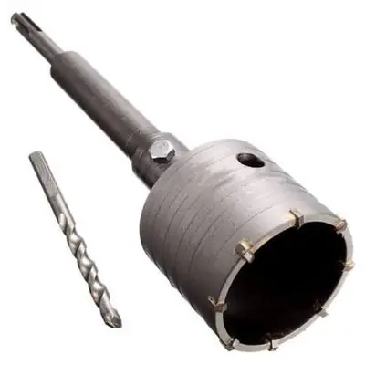Hole Saw Kit for SDS Plus, Shank Hole Saw Cutter Concrete Cement Stone Wall Drill Bit 75mm