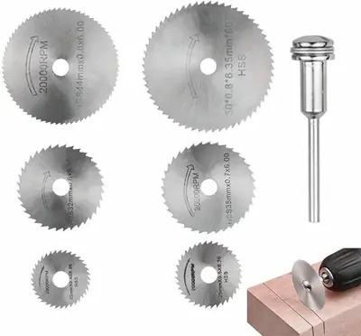 High Speed Steel Saw Blades Set 6Pcs Mini HSS Round Saw Blades thumbnail 3