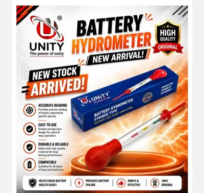 Unity High Quality Battery Hydrometer for Accurate Electrolyte Measurement Professional Grade Tester for Car and Industrial Batteries.[ Imported Quality ].
