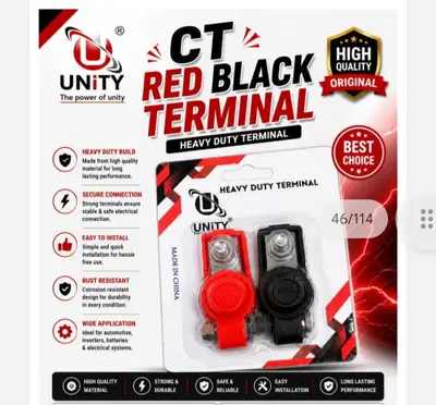 Unity Battery Terminal 1 Black 1 RED Car truck Battery Terminal Battery Connector Clamps heavy duty battery Connectors with Plastic safety cover Dust prof battery Terminal