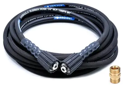 1/4" 8m 26ft High Pressure Washer hydraulic Hose Cord Pipe Car Washer Water Cleaning Extension Hose Pipe M22-pin 14 thumbnail 2
