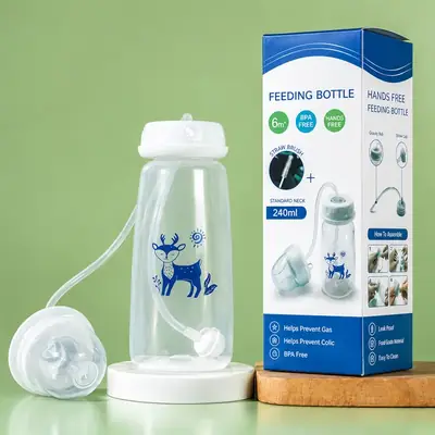 Hands-Free Self-Feeding Bottle for Babies