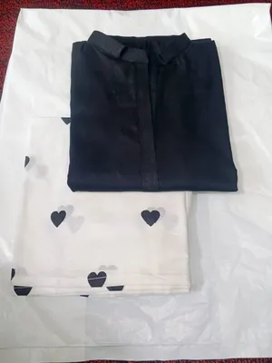 2 Pcs Women's Stitched Cotton Lawn Plain Shirt And Trouser thumbnail 2