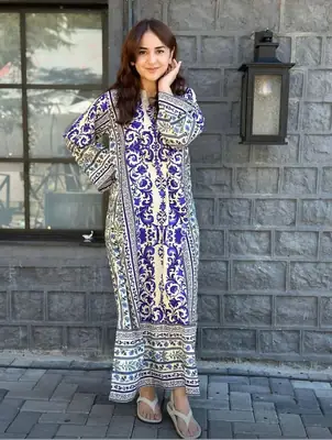 2 Pcs Women's Stitched Arabic Lawn Printed Shirt And Trouser thumbnail 3