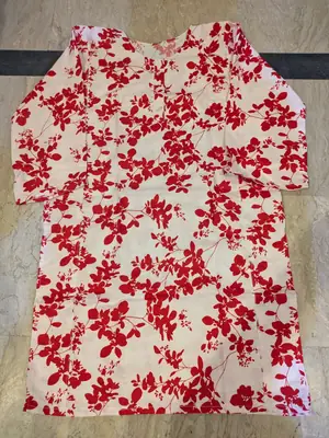 2 Pcs Women's Stitched Cotton Printed Shirt And Trouser thumbnail 2