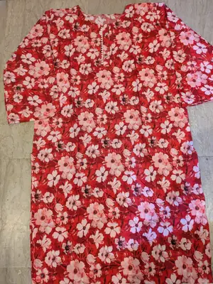 2 Pcs Women's Stitched Cotton Printed Shirt And Trouser thumbnail 2