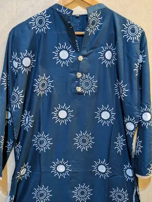 2 Pcs Women's Stitched Linen Printed Shirt And Trouser thumbnail 3